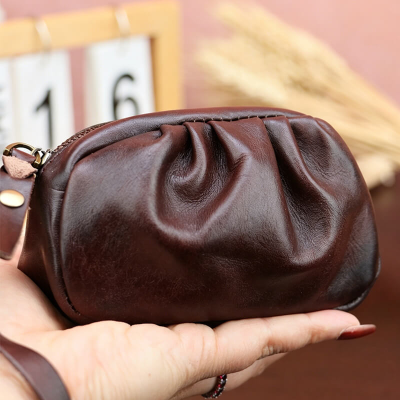 Seashell - Shaped Leather Coin Purse – Babylon Leather - Babylon LeatherBabylon LeatherLLZ127-Brown