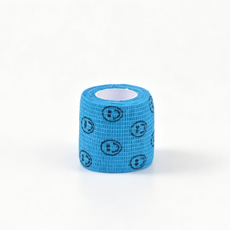 Self-Adhesive Elastic Finger Wrap for Leathercraft Protection - Babylon LeatherBabylon LeatherPP15-Blue Smiley Face-2.5cm*4.5m