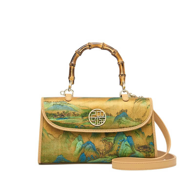Serene Horizon Leather and Silk Handbag – Babylon Leather - Babylon LeatherBabylon LeatherTX044-Yellow