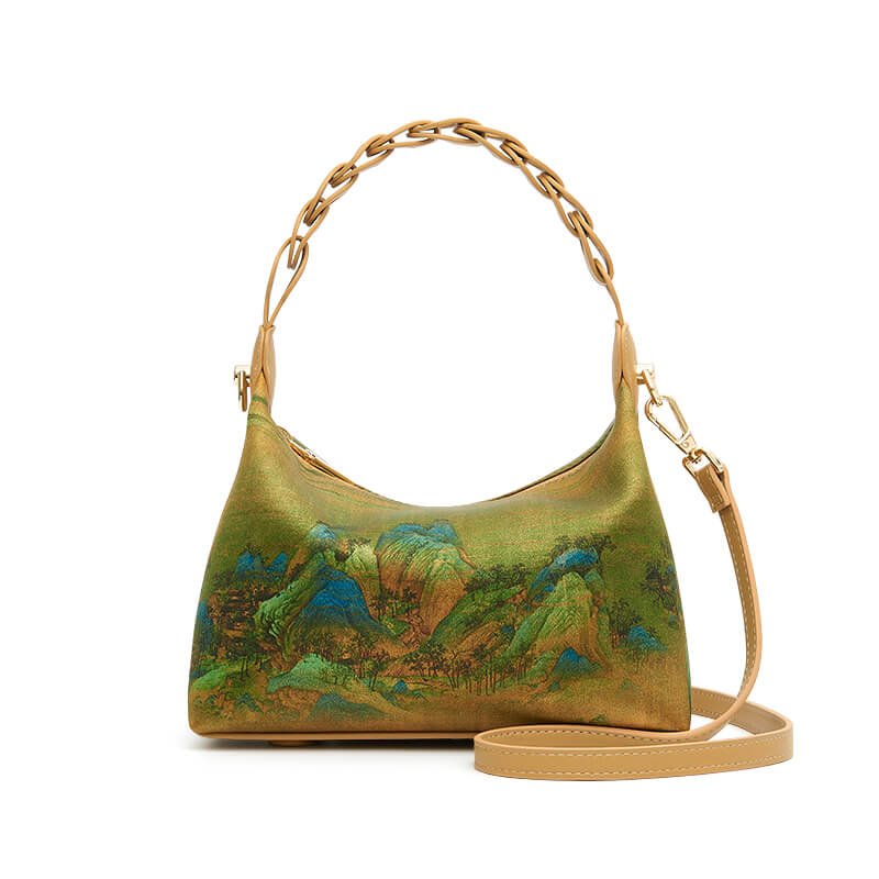 Serene Horizon Leather & Silk Handbag – Babylon Leather - Babylon LeatherBabylon LeatherTX045-Yellow