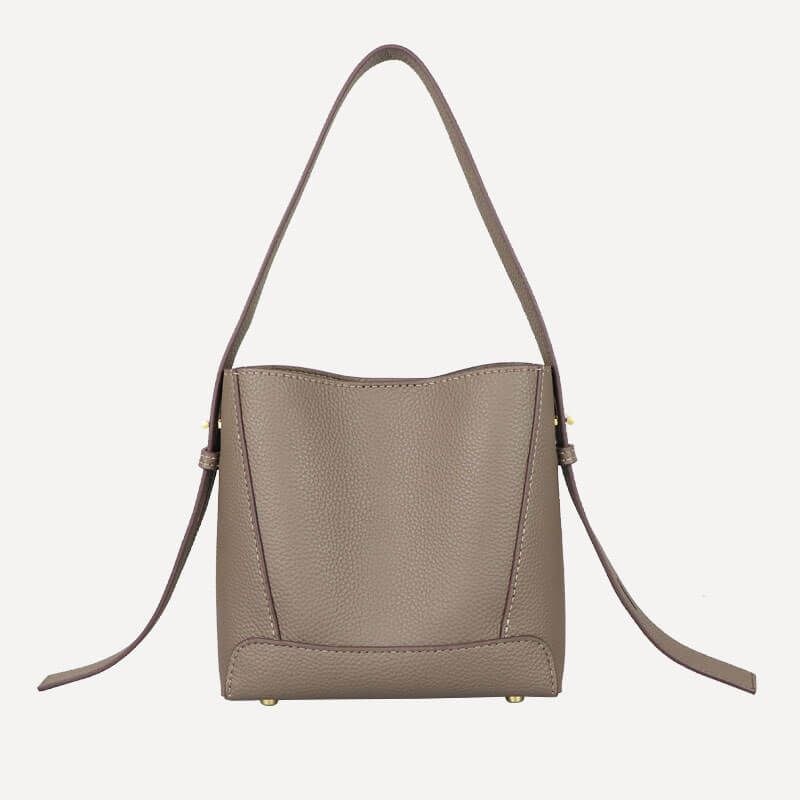 Shoulder Bucket Bag DIY Leather Craft Kit – Babylon Leather - Babylon LeatherBabylon LeatherSY72 - Lychee - Brown - White
