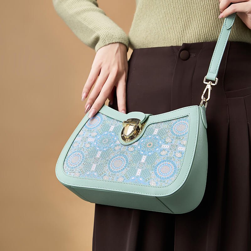 Silent Compass Leather and Silk Shoulder Bag – Babylon Leather - Babylon LeatherBabylon LeatherTX085-Cyan