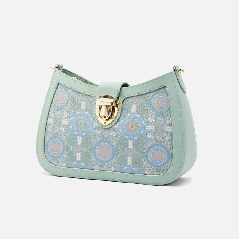 Silent Compass Leather and Silk Shoulder Bag – Babylon Leather - Babylon LeatherBabylon LeatherTX085-Cyan