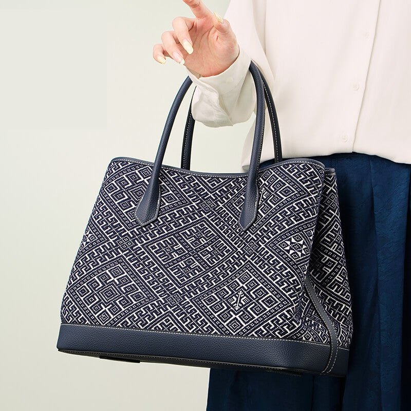 Silent Strength Leather & Silk Handbag – Babylon Leather - Babylon LeatherBabylon LeatherTX089-Blue