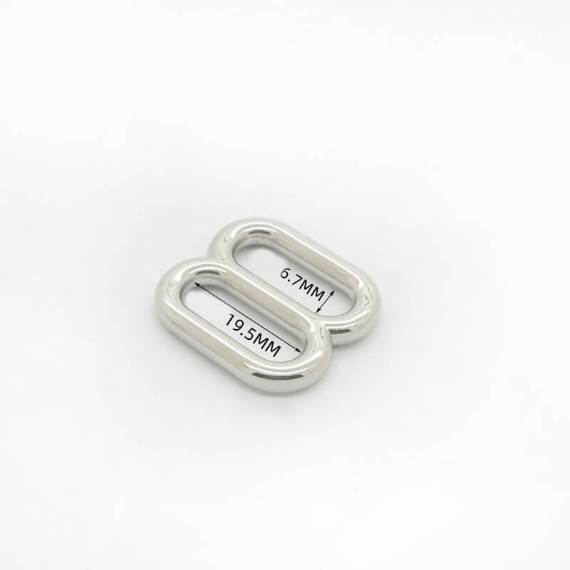 Single and Double Bar Strap Slide Buckles - Babylon Leather - Babylon LeatherBabylon LeatherJY23-Silver-19.5mm Figure 8 Ring