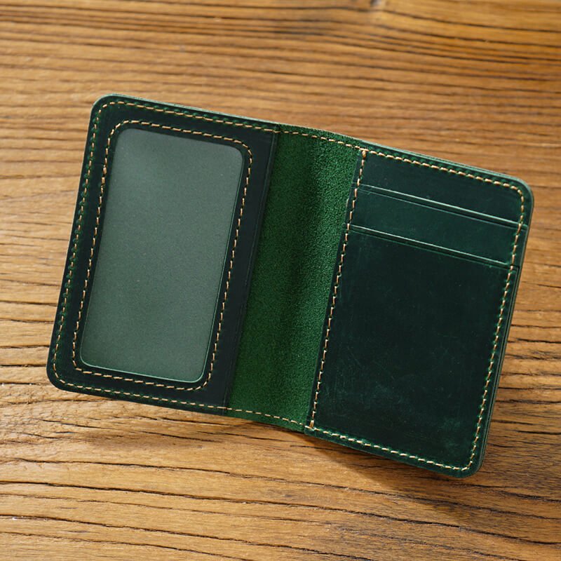 Slim Card Holder License Wallet – Babylon Leather - Babylon LeatherBabylon LeatherAN56-Dark Green