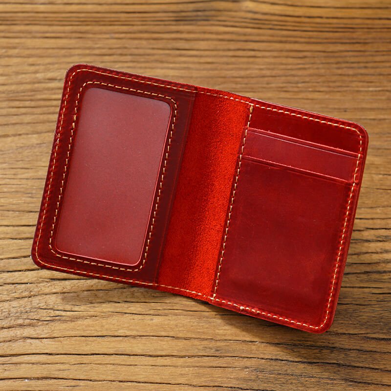 Slim Card Holder License Wallet – Babylon Leather - Babylon LeatherBabylon LeatherAN56-Wine Red