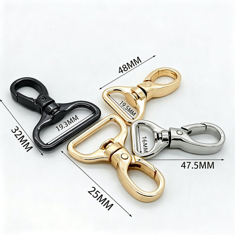 Slim Rectangular Eye Snap Hook - Babylon Leather - Babylon LeatherBabylon LeatherJY10-Gold-19.5mm
