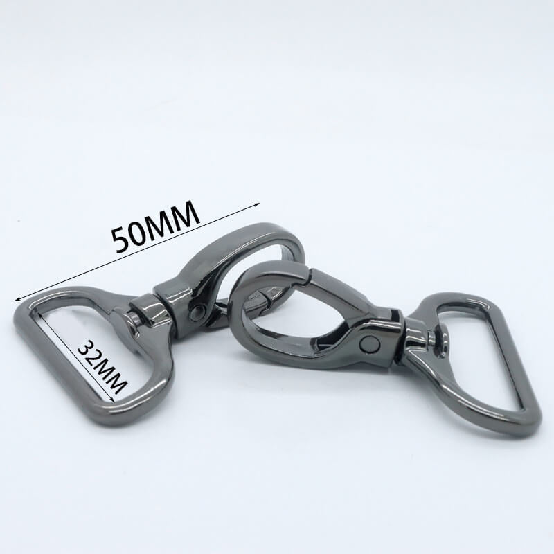 Slim Rectangular Eye Snap Hook - Babylon Leather - Babylon LeatherBabylon LeatherJY10-Gunmetal-32mm