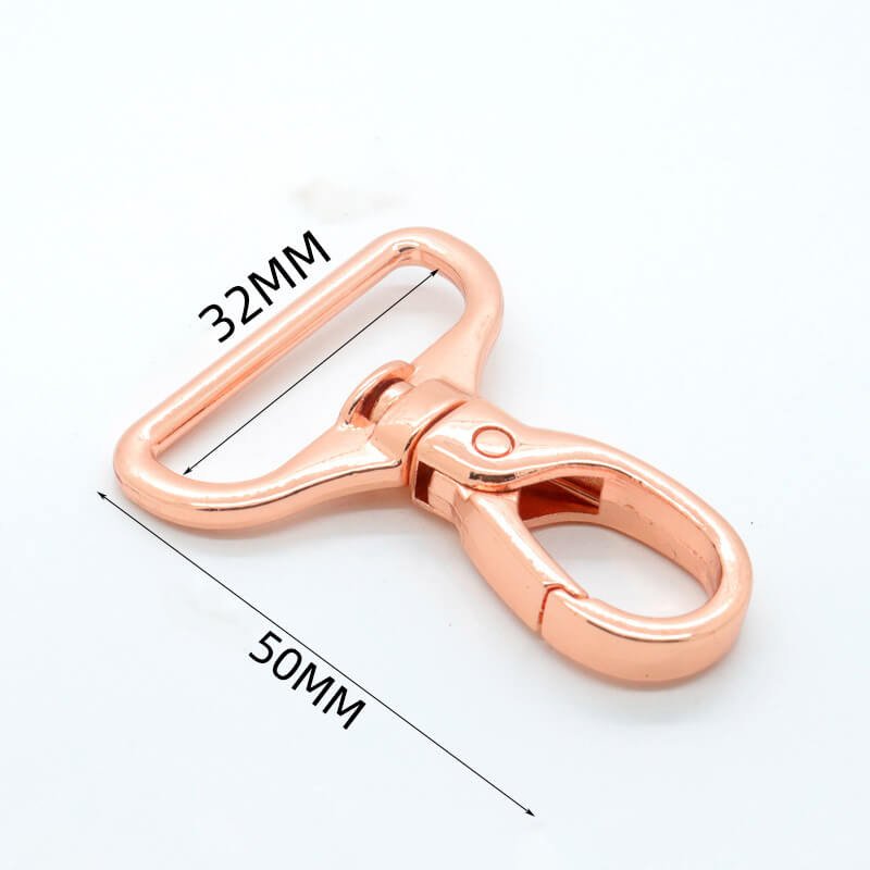 Slim Rectangular Eye Snap Hook - Babylon Leather - Babylon LeatherBabylon LeatherJY10-Rose Gold-32mm
