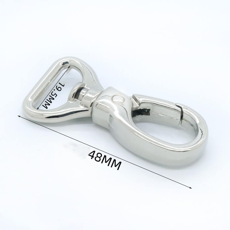 Slim Rectangular Eye Snap Hook - Babylon Leather - Babylon LeatherBabylon LeatherJY10-Silver-19.5mm