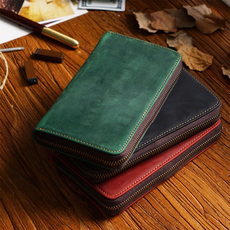 Slim Zip Leather Pencil Case – Babylon Leather - Babylon LeatherBabylon LeatherAN40-Brown