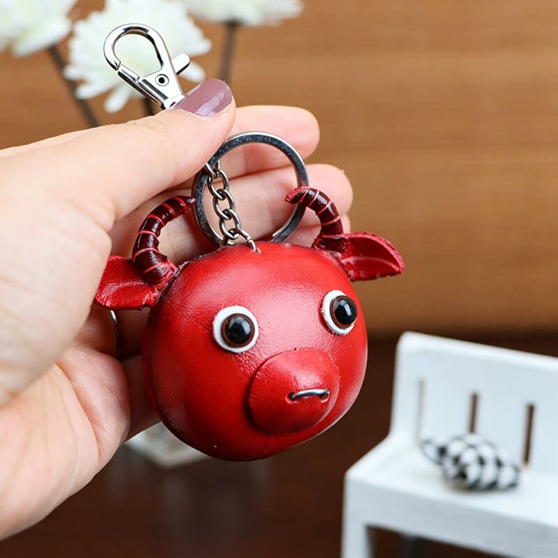 Small Calf Leather Bag Charm – Babylon Leather - Babylon LeatherBabylon LeatherLLZ77-Red