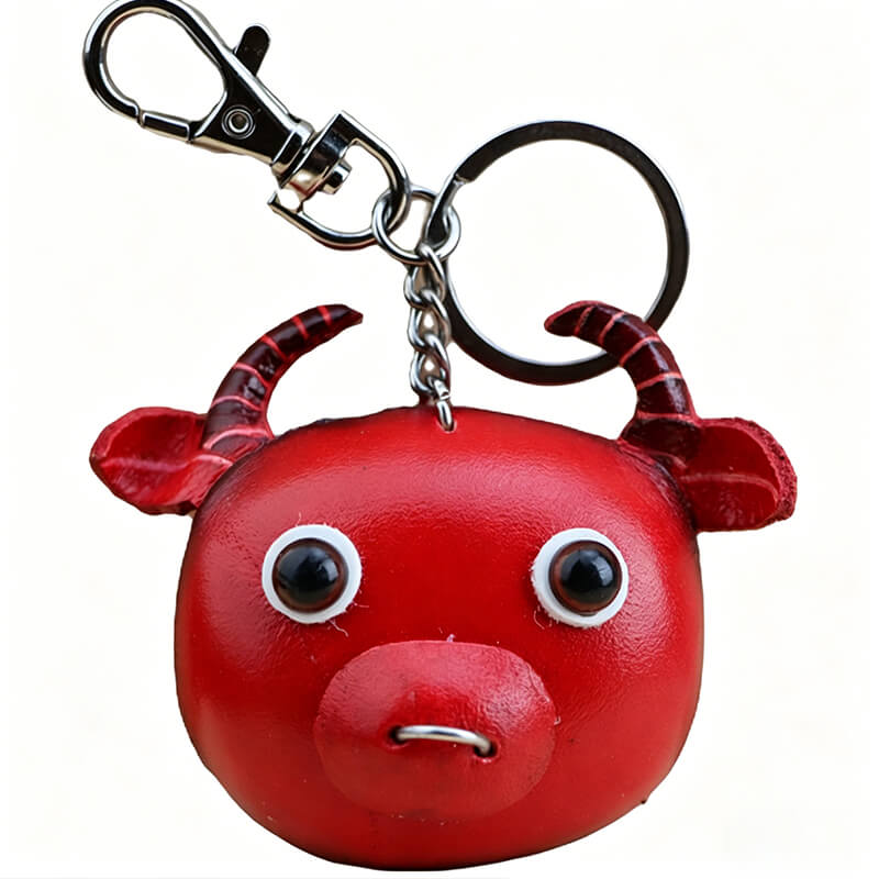 Small Calf Leather Bag Charm – Babylon Leather - Babylon LeatherBabylon LeatherLLZ77-Red