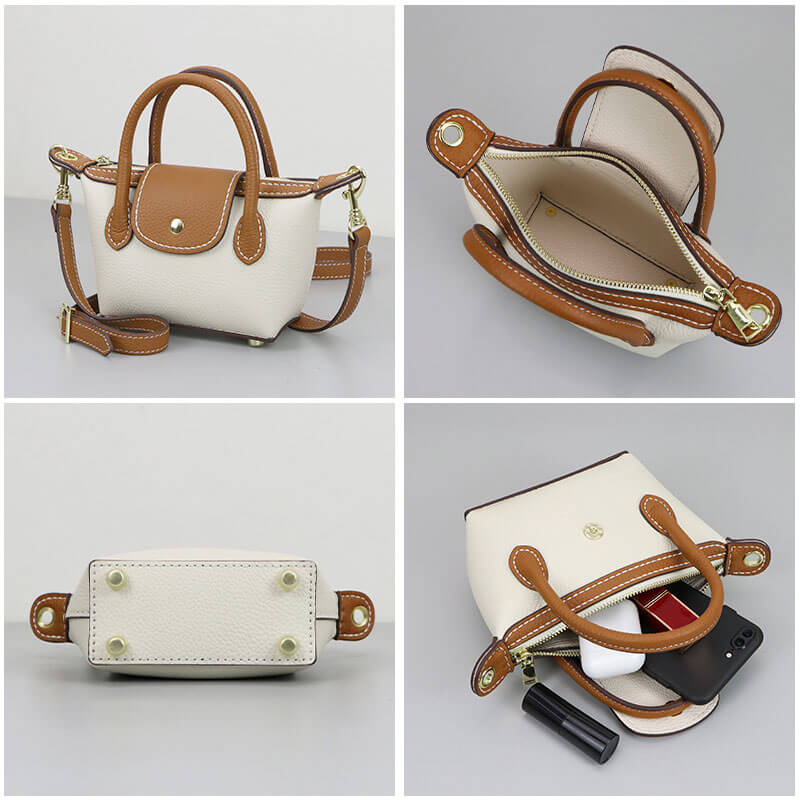 Small Le Pliage DIY Kit – Babylon Leather - Babylon LeatherBabylon LeatherSY87 - White & Caramel - White