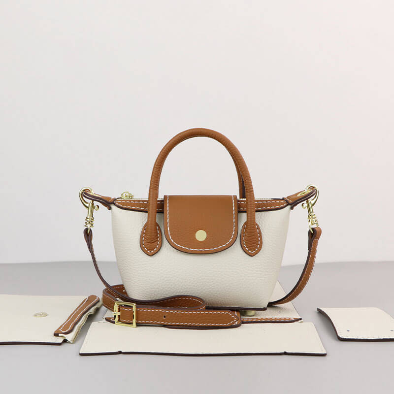 Small Le Pliage DIY Kit – Babylon Leather - Babylon LeatherBabylon LeatherSY87 - White & Caramel - White