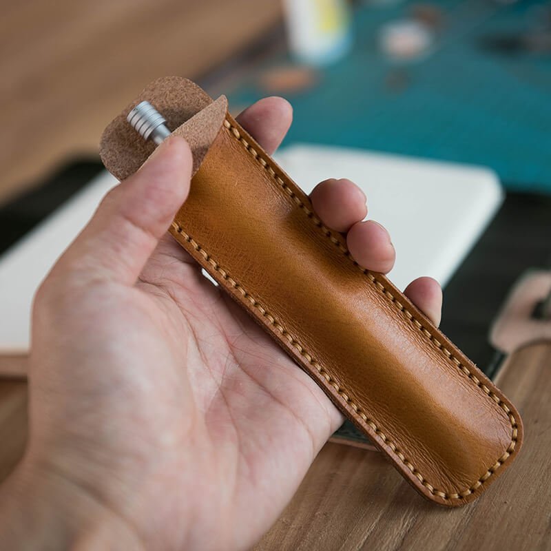 Small Pen Pouch Holder DIY Leather Kit – Babylon Leather - Babylon LeatherBabylon LeatherLZ47 - Yellow - Veg Tanned Leather