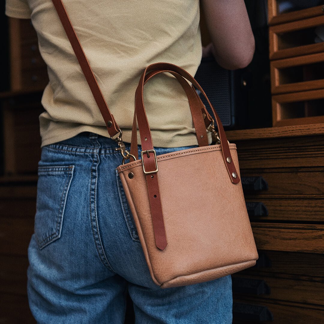 Small Tote Bag DIY Leather Handmade Kit – Babylon Leather - Babylon LeatherBabylon LeatherLZ42 - With Strap - Original