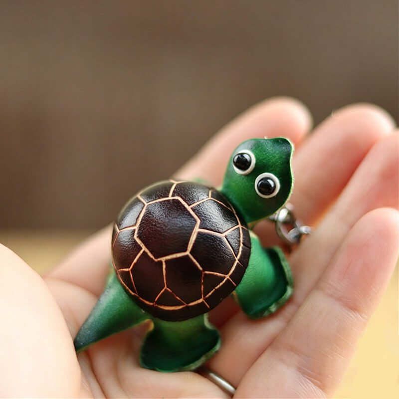 Small Turtle - Shaped Top - Grain Leather Keychain – Babylon Leather - Babylon LeatherBabylon LeatherLLZ01-Green
