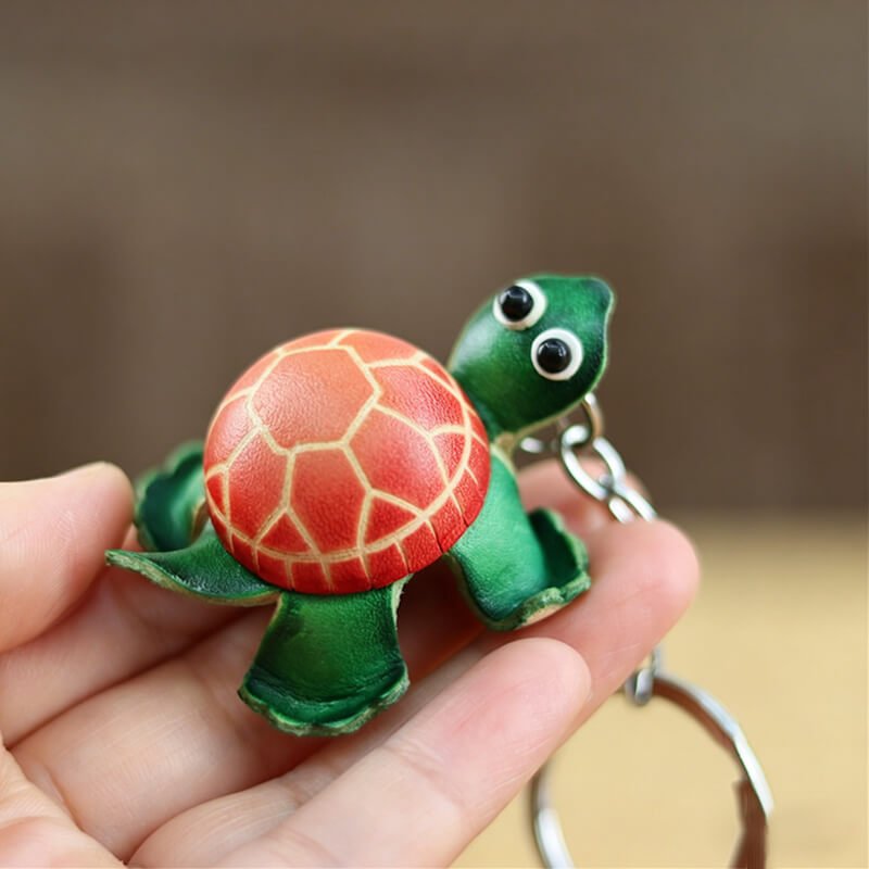 Small Turtle - Shaped Top - Grain Leather Keychain – Babylon Leather - Babylon LeatherBabylon LeatherLLZ01-Green