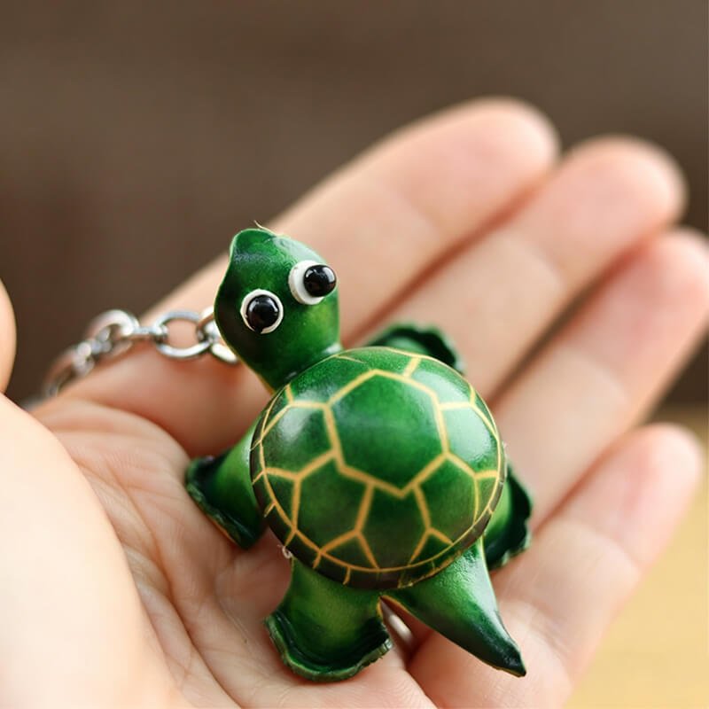 Small Turtle - Shaped Top - Grain Leather Keychain – Babylon Leather - Babylon LeatherBabylon LeatherLLZ01-Green