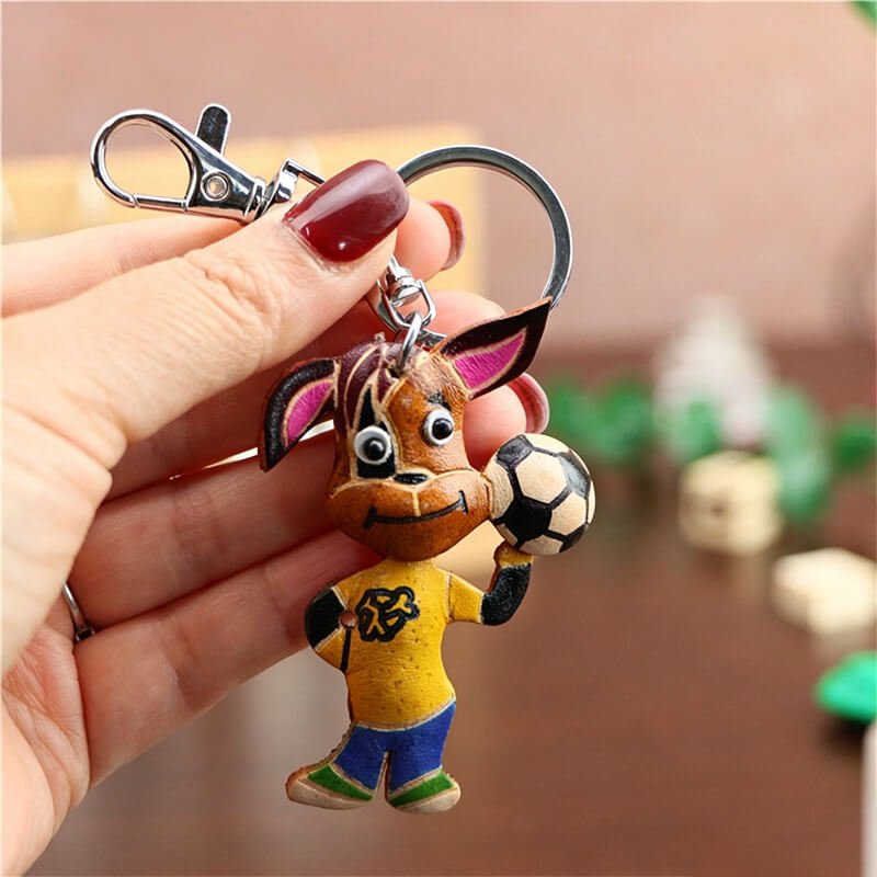 Soccer Player Leather Bag Charm – Babylon Leather - Babylon LeatherBabylon LeatherLLZ91-Brown