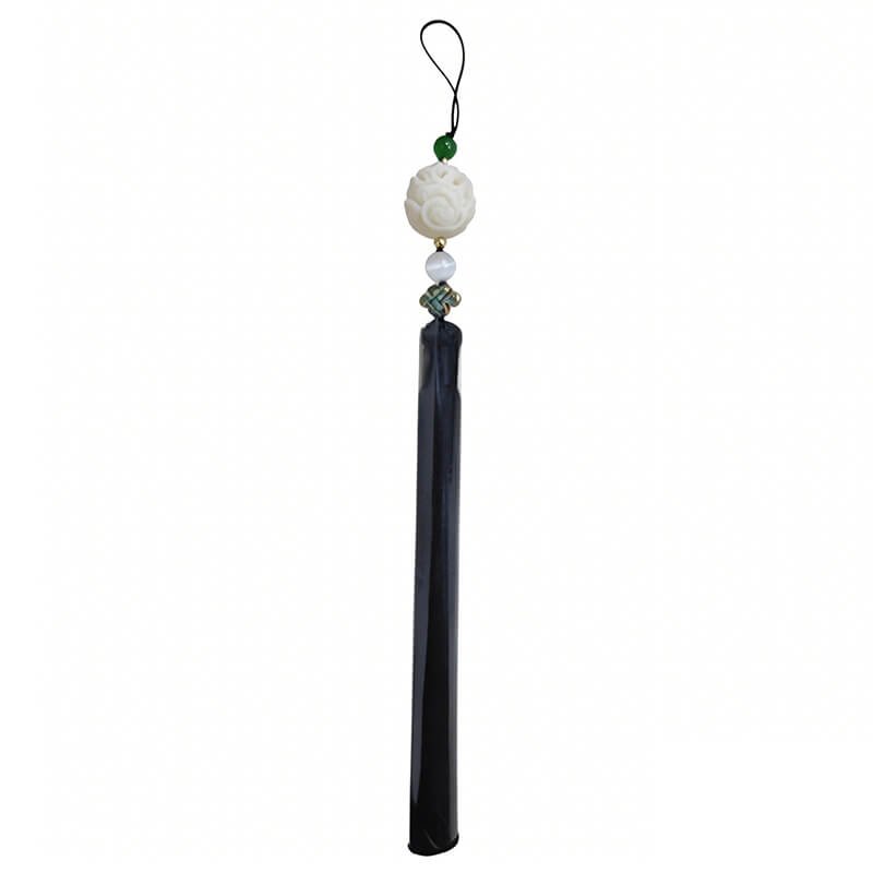 Soft Bloom Silk Tassel Bag Charm with Jade Bead – Babylon Leather - Babylon LeatherBabylon LeatherTX213-Black