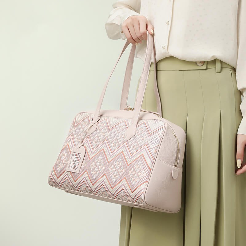 Soft Order Leather and Silk Shoulder Handbag – Babylon Leather - Babylon LeatherBabylon LeatherTX108-Pink