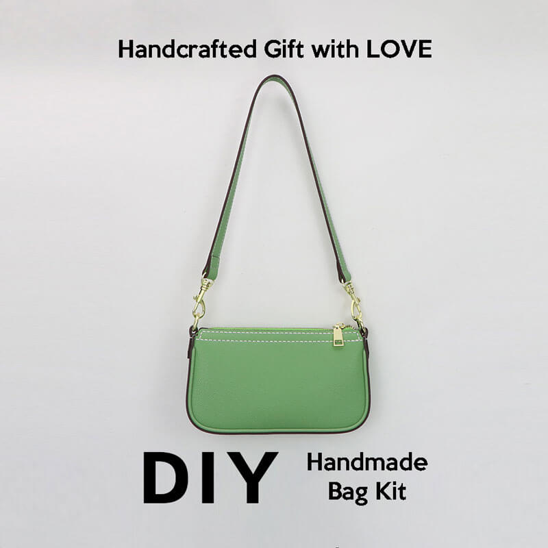 Solid Crossbody Purse DIY Kit – Babylon Leather - Babylon LeatherBabylon LeatherSY84 - Green - White