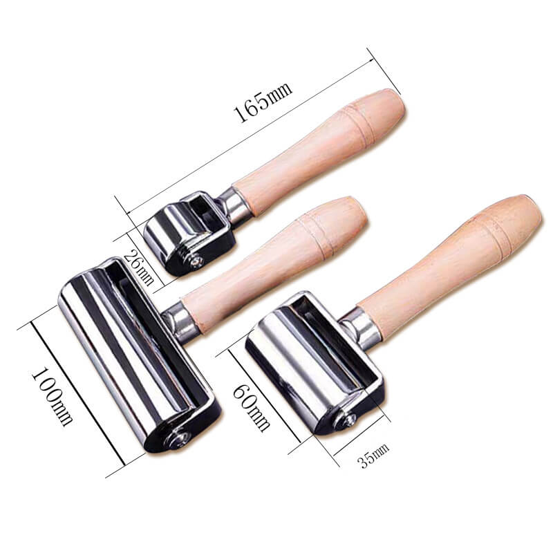 Solid Leather Edge Roller for Pressing and Bonding - Babylon LeatherBabylon LeatherXH90-Yellow Wood-Large