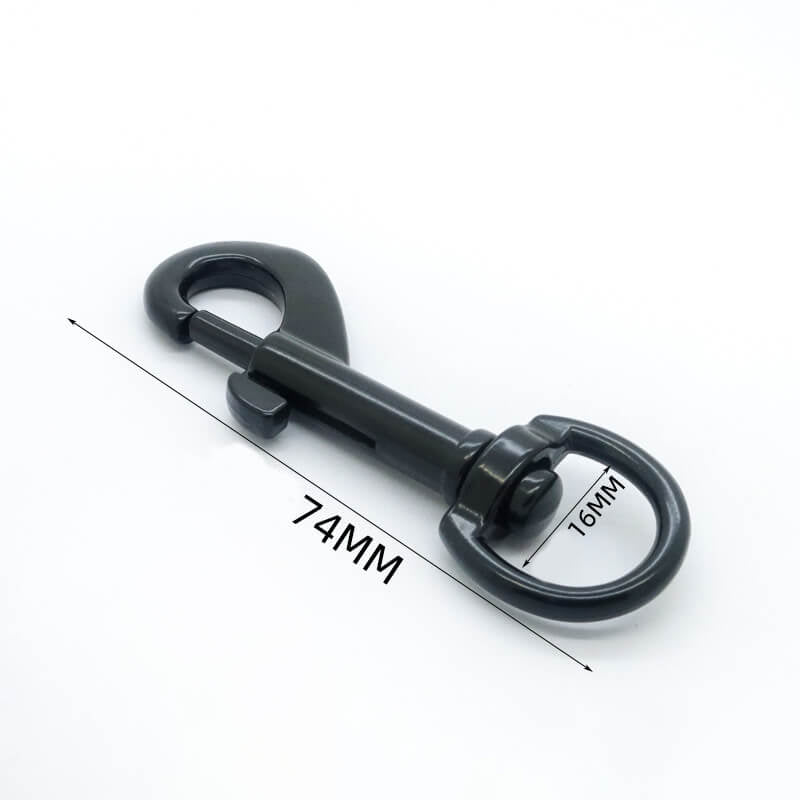 Square Eye Swivel Snap Hook - Babylon Leather - Babylon LeatherBabylon LeatherJY05-Black-16mm Round End