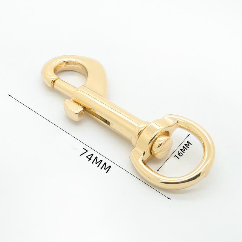 Square Eye Swivel Snap Hook - Babylon Leather - Babylon LeatherBabylon LeatherJY05-Gold-16mm Round End