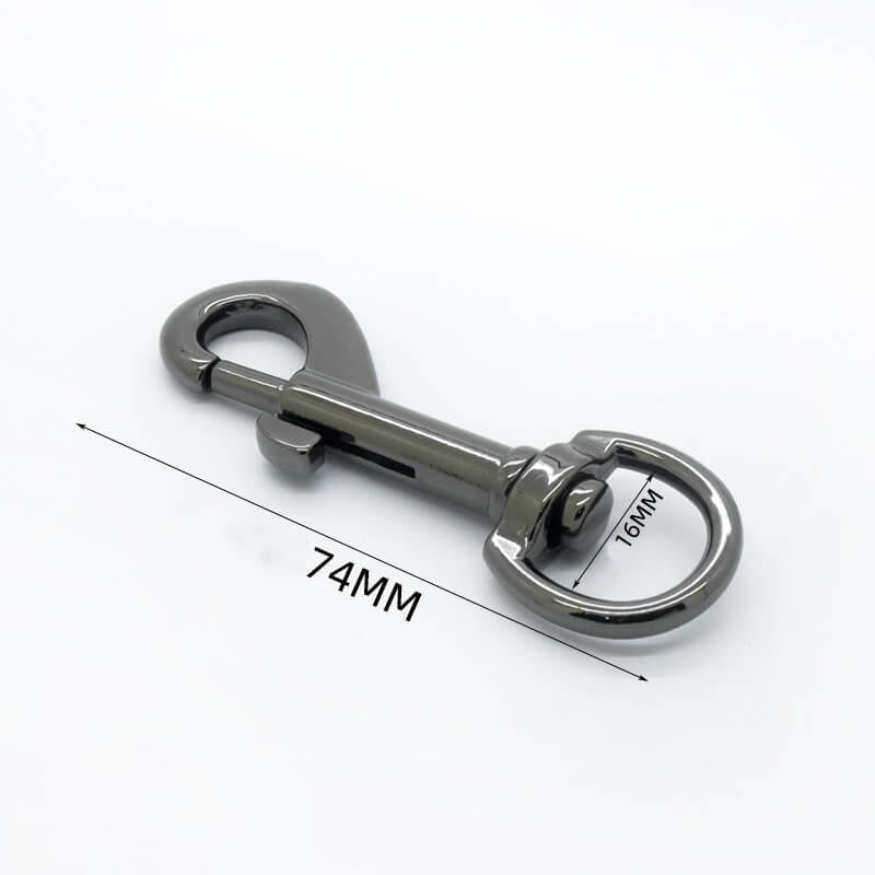 Square Eye Swivel Snap Hook - Babylon Leather - Babylon LeatherBabylon LeatherJY05-Gunmetal-16mm Round End