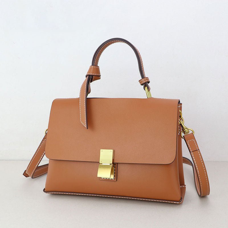 Square Leather Tote Bag DIY Kit for Beginners – Babylon Leather - Babylon LeatherBabylon LeatherSY09 - Caramel - White