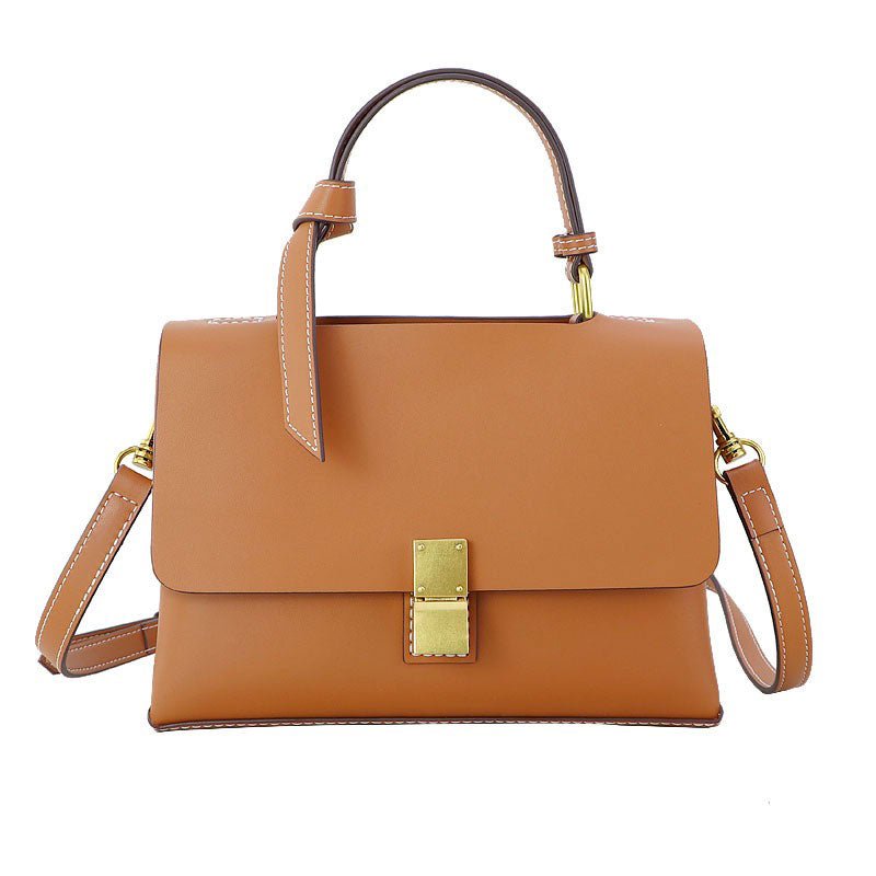 Square Leather Tote Bag DIY Kit for Beginners – Babylon Leather - Babylon LeatherBabylon LeatherSY09 - Caramel - White