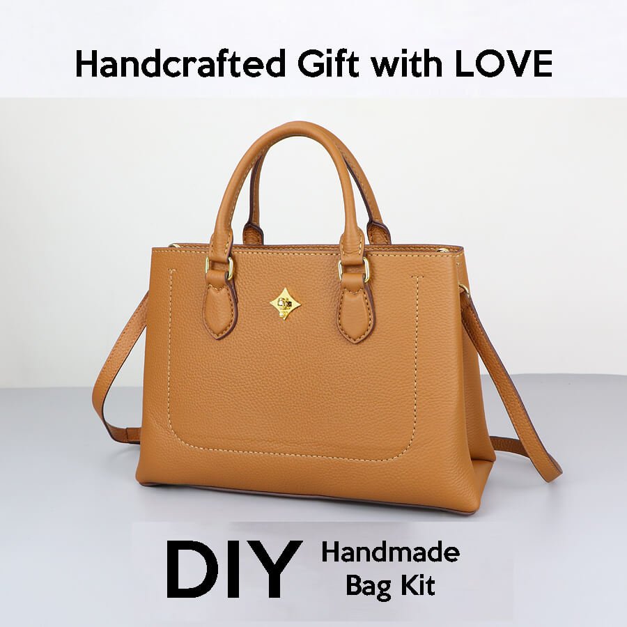 Square Mom Tote Bag DIY Gift Kit – Babylon Leather - Babylon LeatherBabylon LeatherSY70-Caramel-Color-Matched