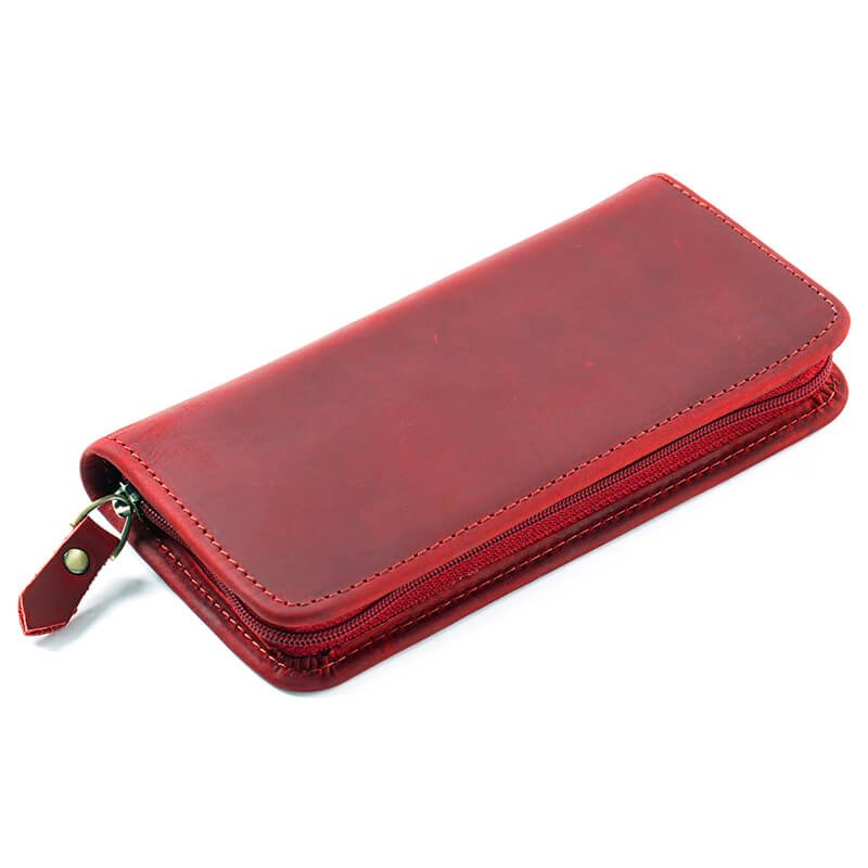 Square Zip Leather Pen Box – Babylon Leather - Babylon LeatherBabylon LeatherAN41-Wine Red