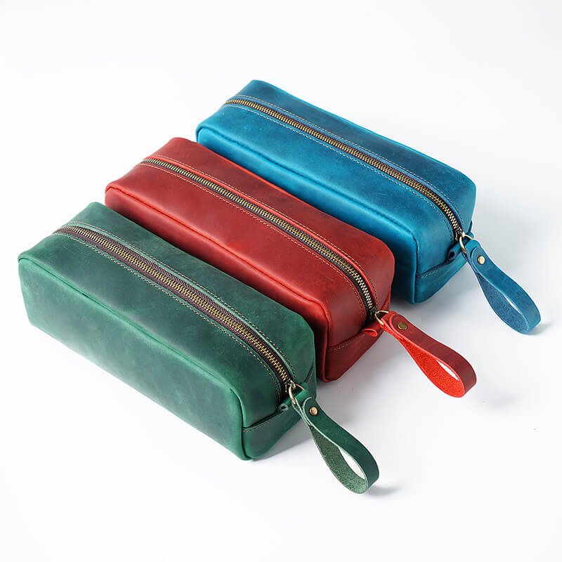 Square Zip Pencil Case Large – Babylon Leather - Babylon LeatherBabylon LeatherAN35-Brown