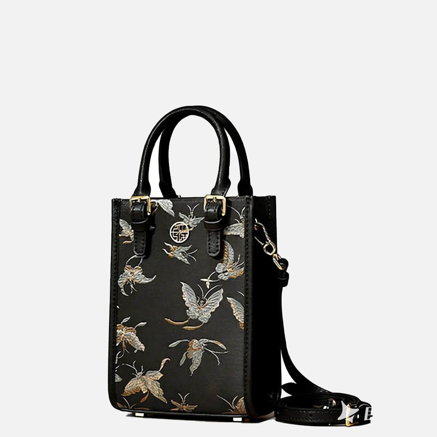 Standing Grace Leather and Silk Crossbody Handbag – Babylon Leather - Babylon LeatherBabylon LeatherTX165-Black