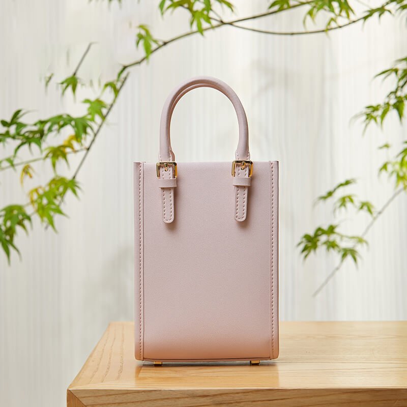 Standing Grace Leather and Silk Crossbody Handbag – Babylon Leather - Babylon LeatherBabylon LeatherTX165-Pink 1