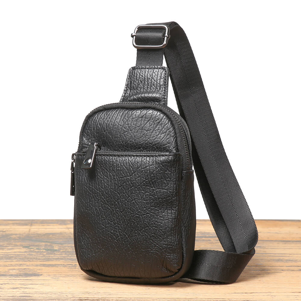 Stylish Men’s Leather Sling Bag – Babylon Leather - Babylon LeatherBabylon LeatherLJ032-Black 1