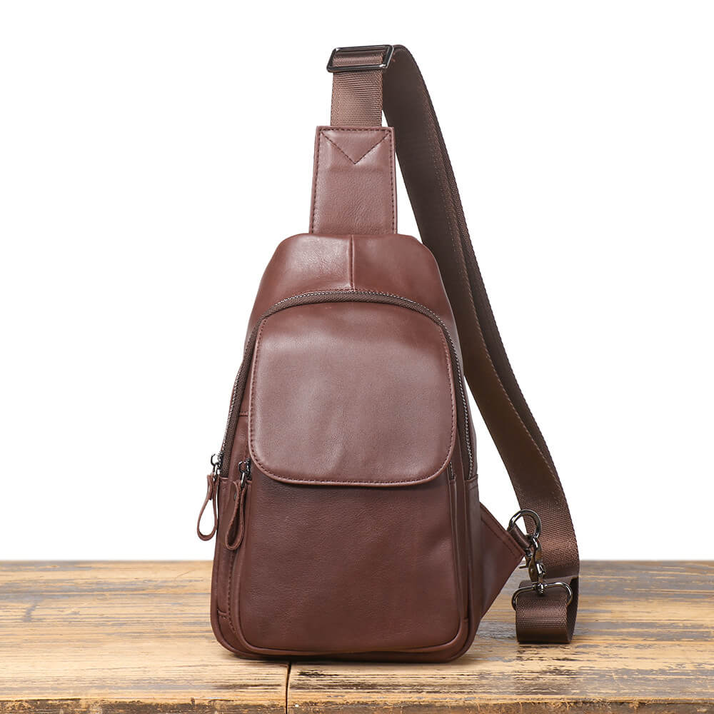 Stylish Men’s Leather Sling Bag – Babylon Leather - Babylon LeatherBabylon LeatherLJ032 - Red
