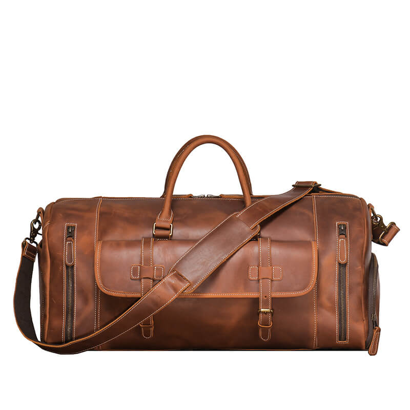 Stylish Top Grain Leather Travel Bag for Men – Babylon Leather - Babylon LeatherBabylon LeatherLJ087 - Brown