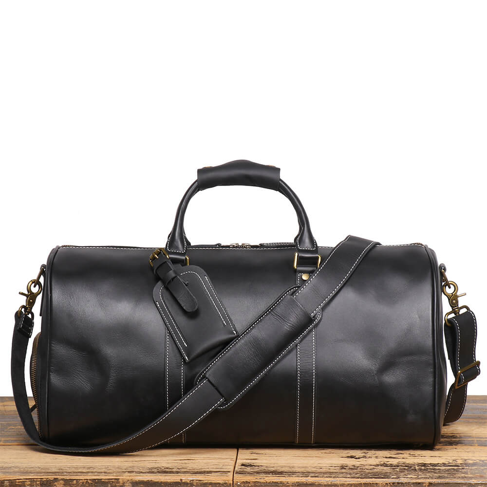 Stylish Top Grain Leather Weekender Bag – Babylon Leather - Babylon LeatherBabylon LeatherLJ011 - Black - 50cm