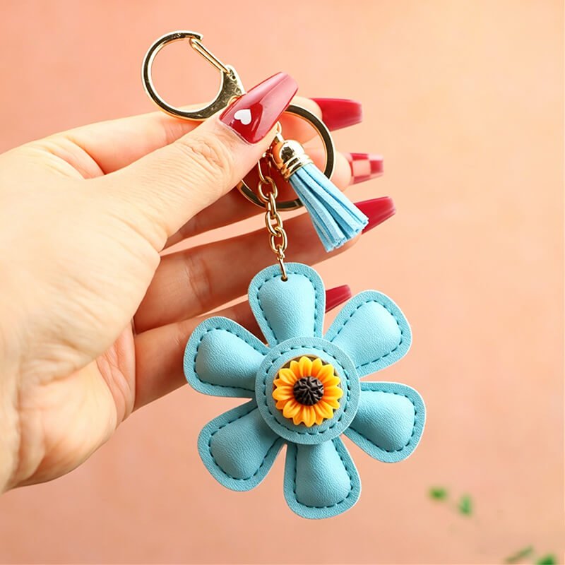 Sunflower PU Leather Bag Charm – Babylon Leather - Babylon LeatherBabylon LeatherLLZ44-Blue