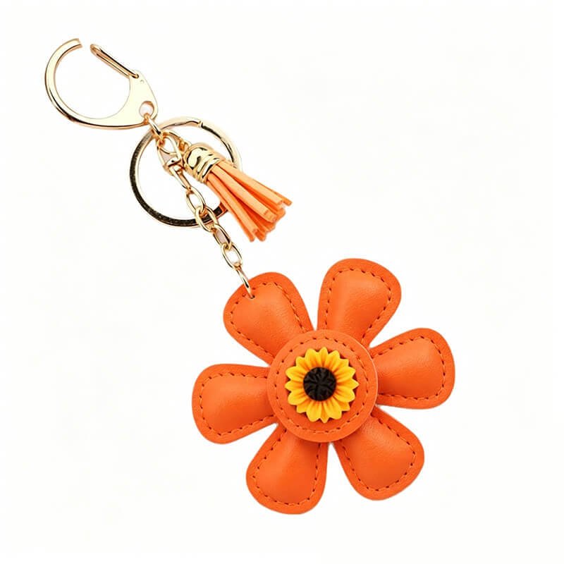 Sunflower PU Leather Bag Charm – Babylon Leather - Babylon LeatherBabylon LeatherLLZ44-Orange