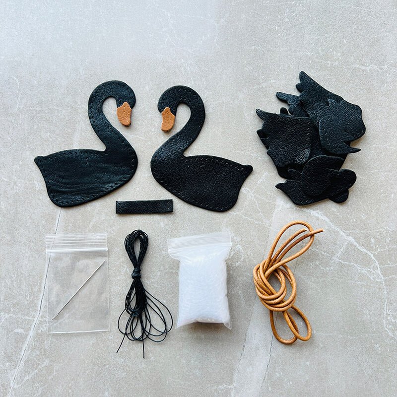 Swan - Shaped Charm DIY Kit – Babylon Leather - Babylon LeatherBabylon LeatherSG12-Black