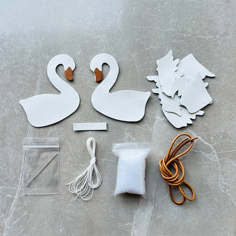 Swan - Shaped Charm DIY Kit – Babylon Leather - Babylon LeatherBabylon LeatherSG12-White