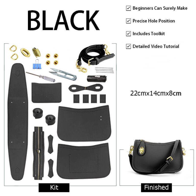 Swinger Bag Leather DIY Kit Babylon Leather - Babylon LeatherBabylon LeatherSY48-Black-Color-Matched