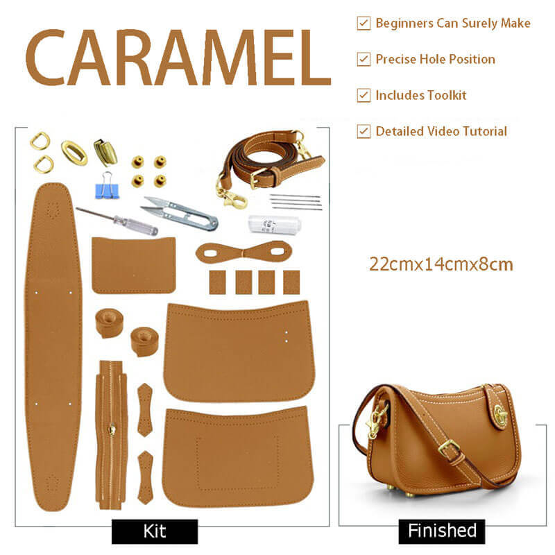 Swinger Bag Leather DIY Kit Babylon Leather - Babylon LeatherBabylon LeatherSY48-Caramel-White